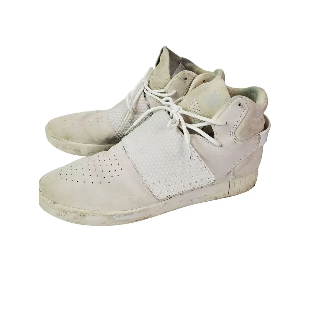 Adidas Tubular Invader Mens‎ White Basketball Sneakers 13